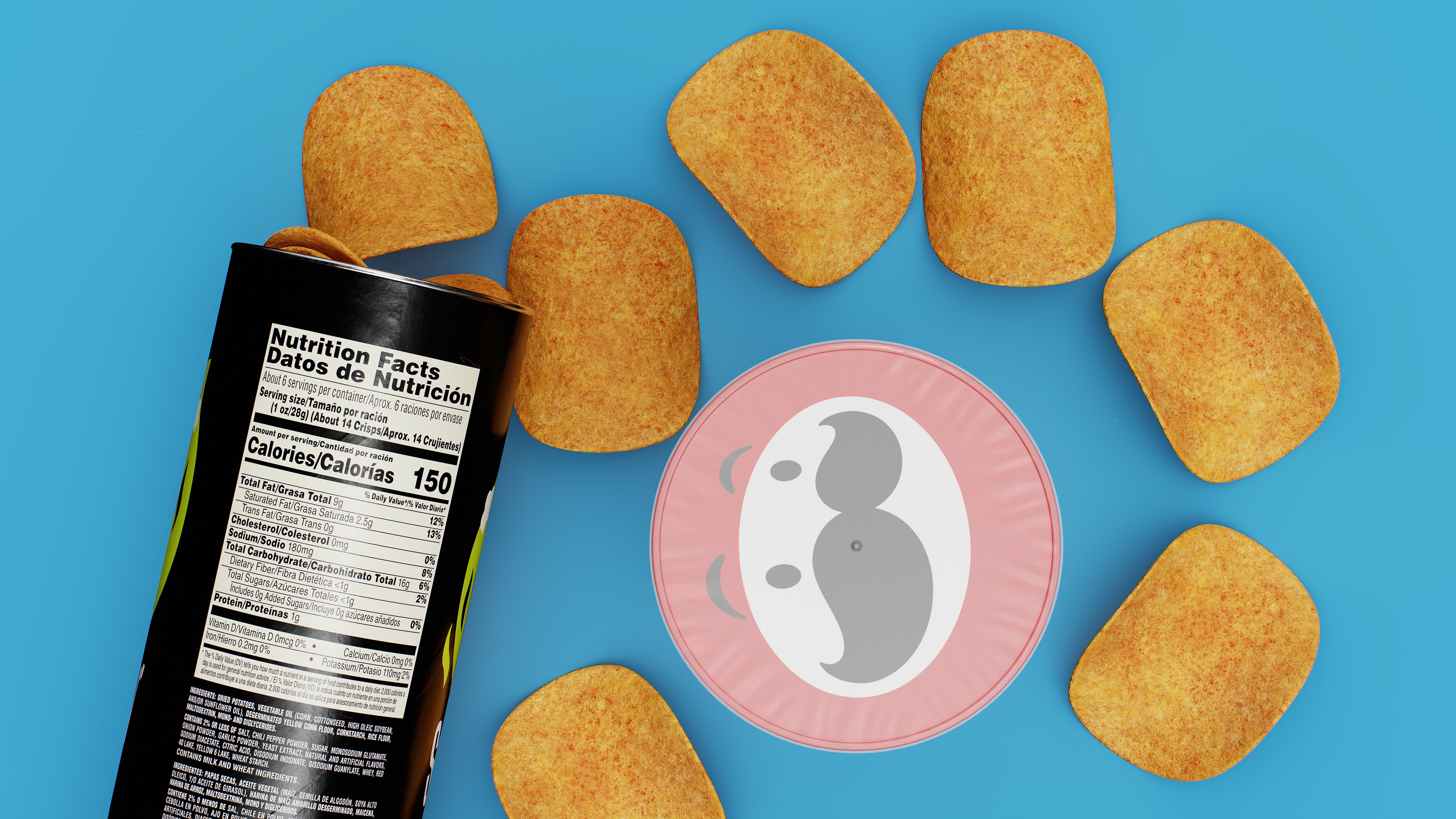 Pringles Scorchin - Chili and Lime Low-poly 3D model_9