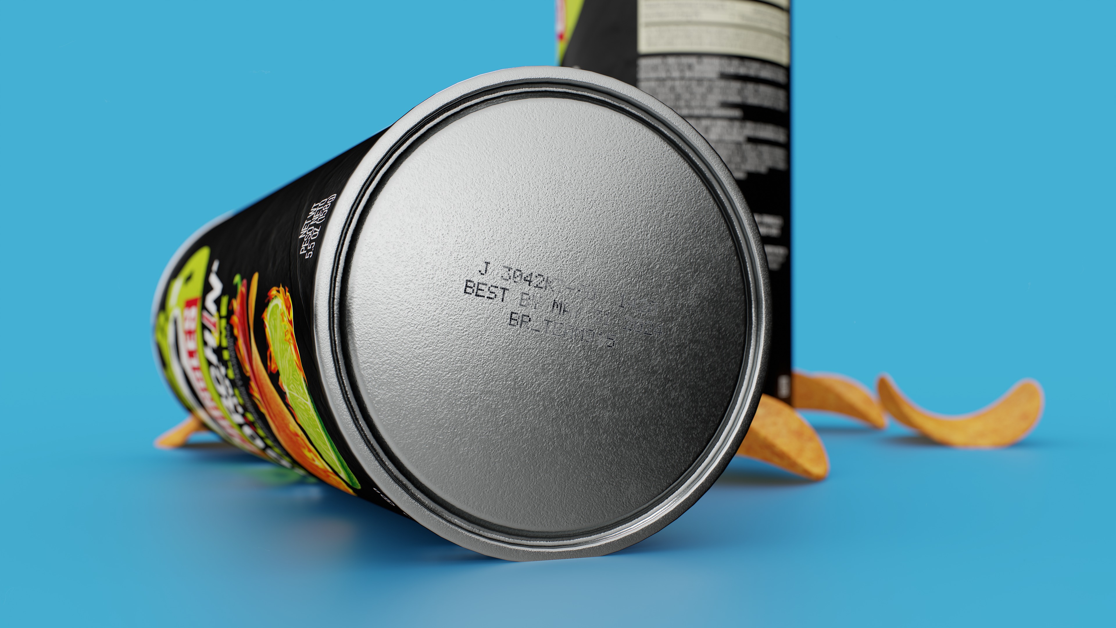 Pringles Scorchin - Chili and Lime Low-poly 3D model_10