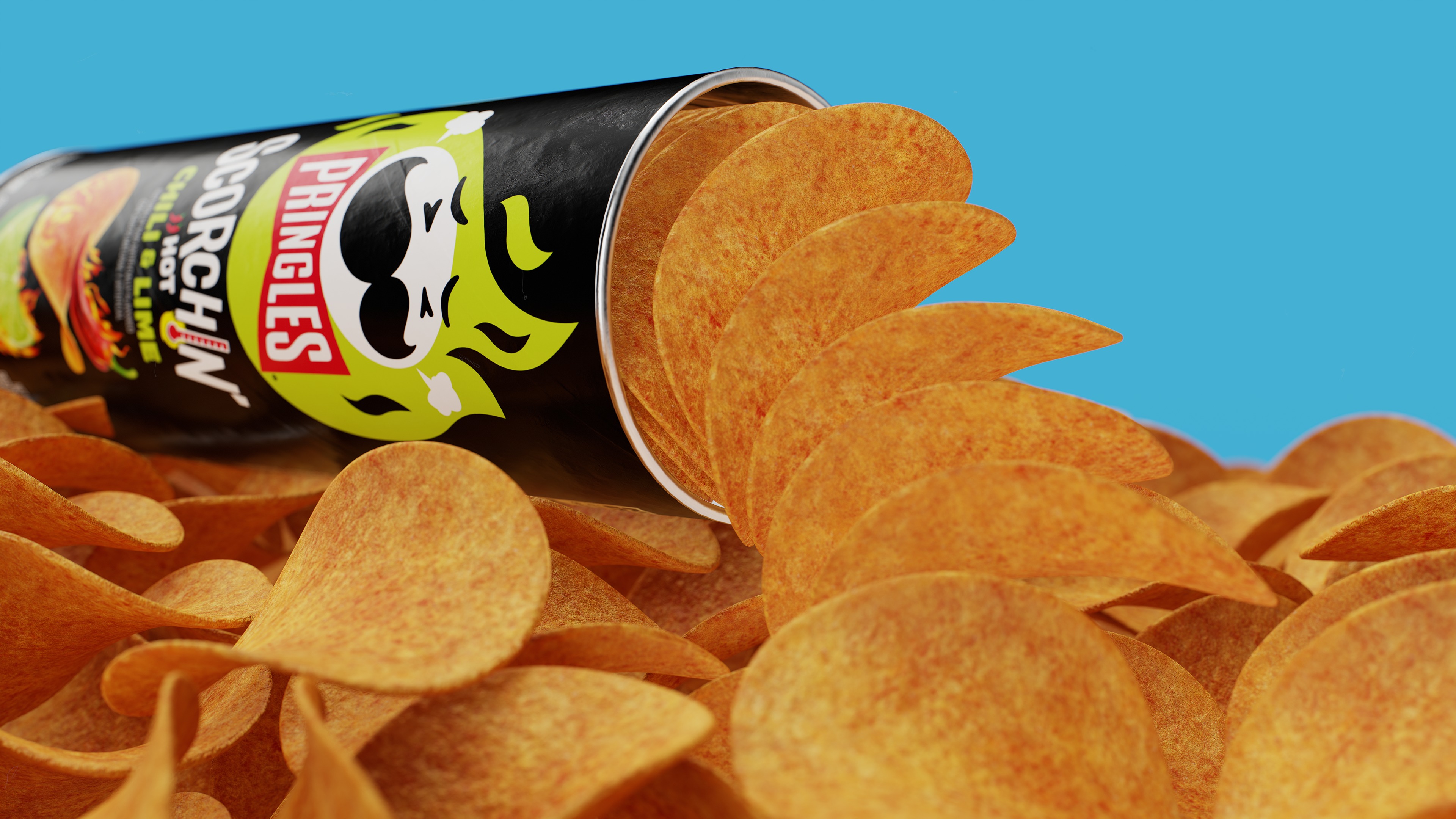 Pringles Scorchin - Chili and Lime Low-poly 3D model_7