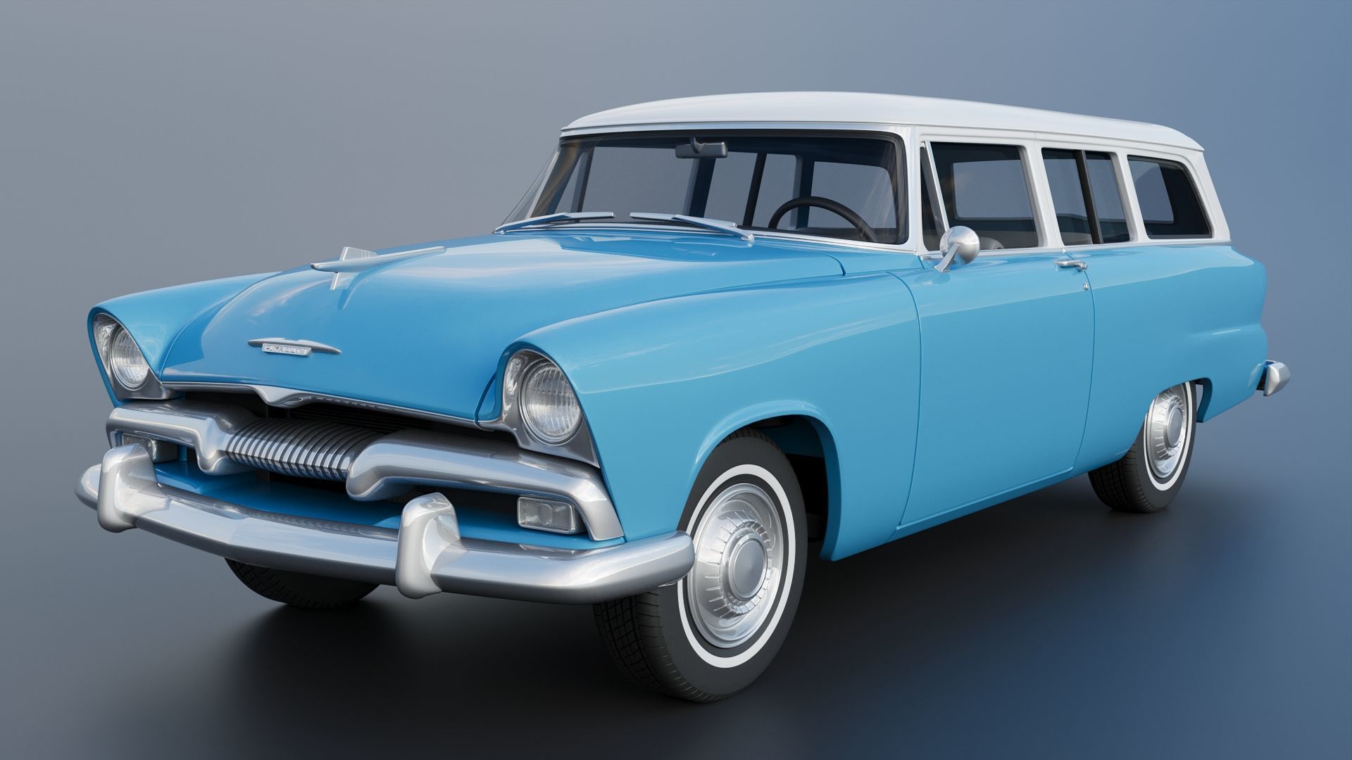 Plymouth Plaza 2 Door Suburban 1955 3D print model_2