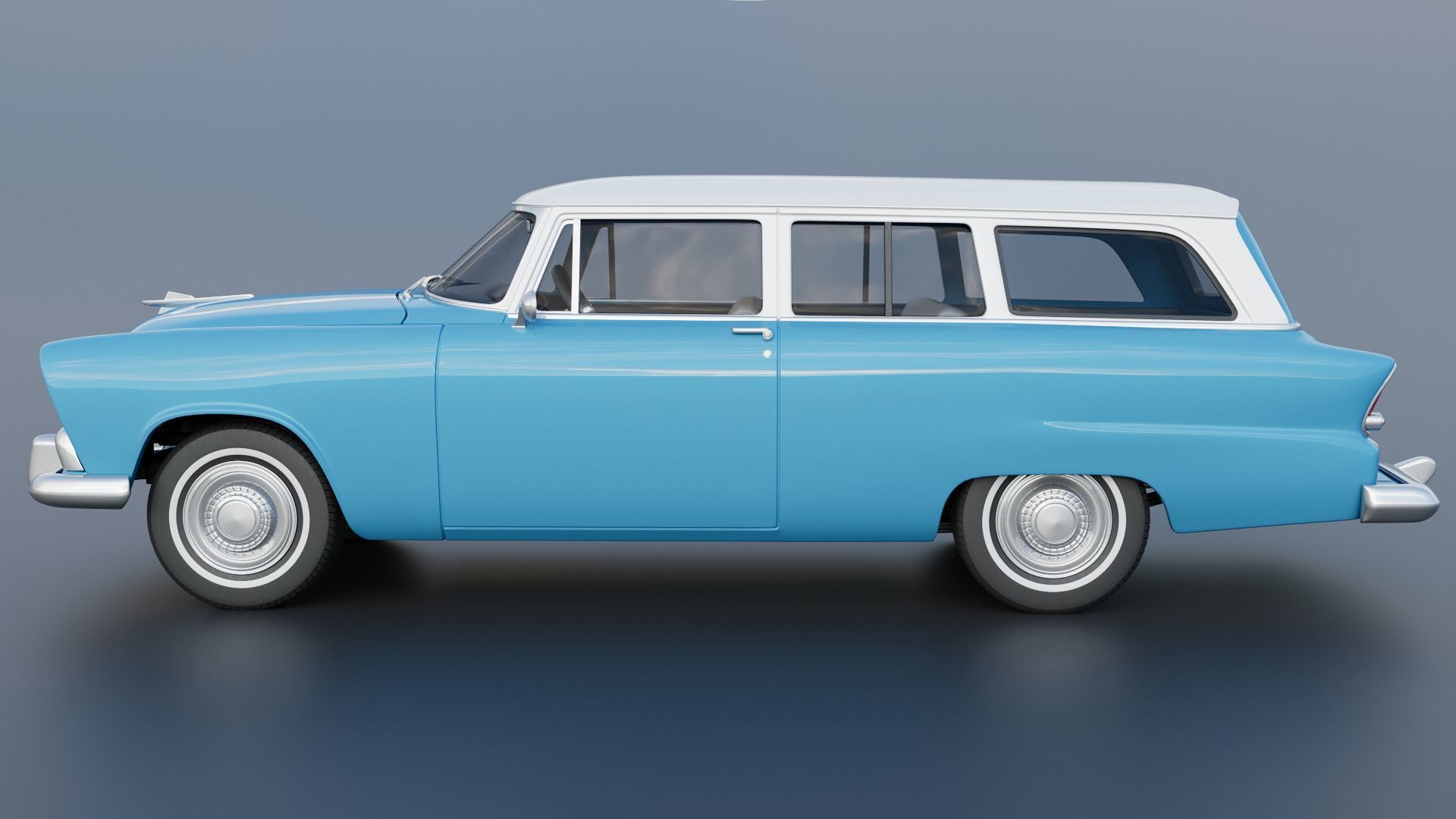 Plymouth Plaza 2 Door Suburban 1955 3D print model_3