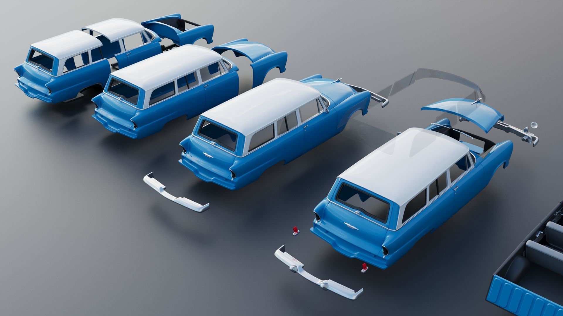 Plymouth Plaza 2 Door Suburban 1955 3D print model_19
