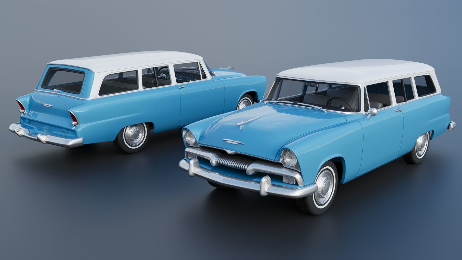 Plymouth Plaza 2 Door Suburban 1955 3D print model_1