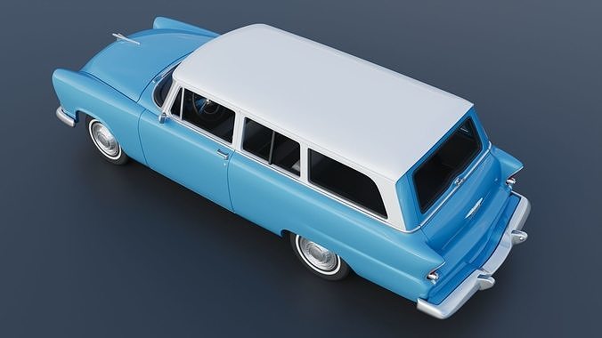 Plymouth Plaza 2 Door Suburban 1955 3D print model 6