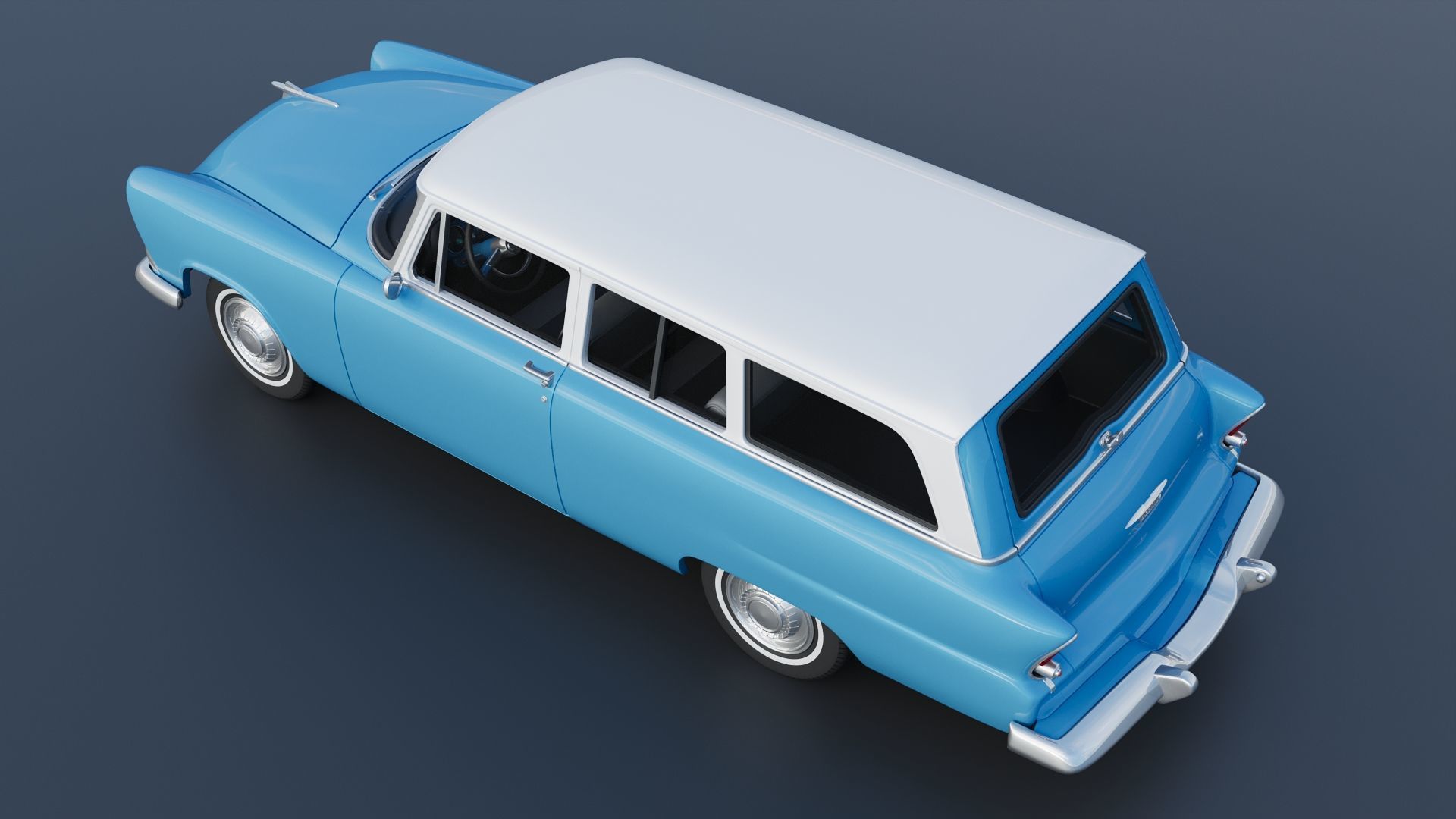 Plymouth Plaza 2 Door Suburban 1955 3D print model_5