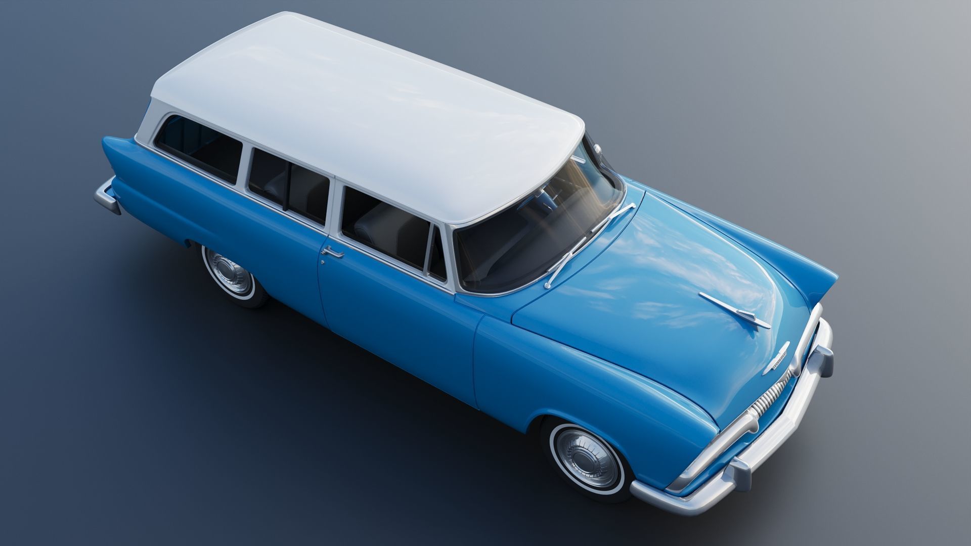 Plymouth Plaza 2 Door Suburban 1955 3D print model_11