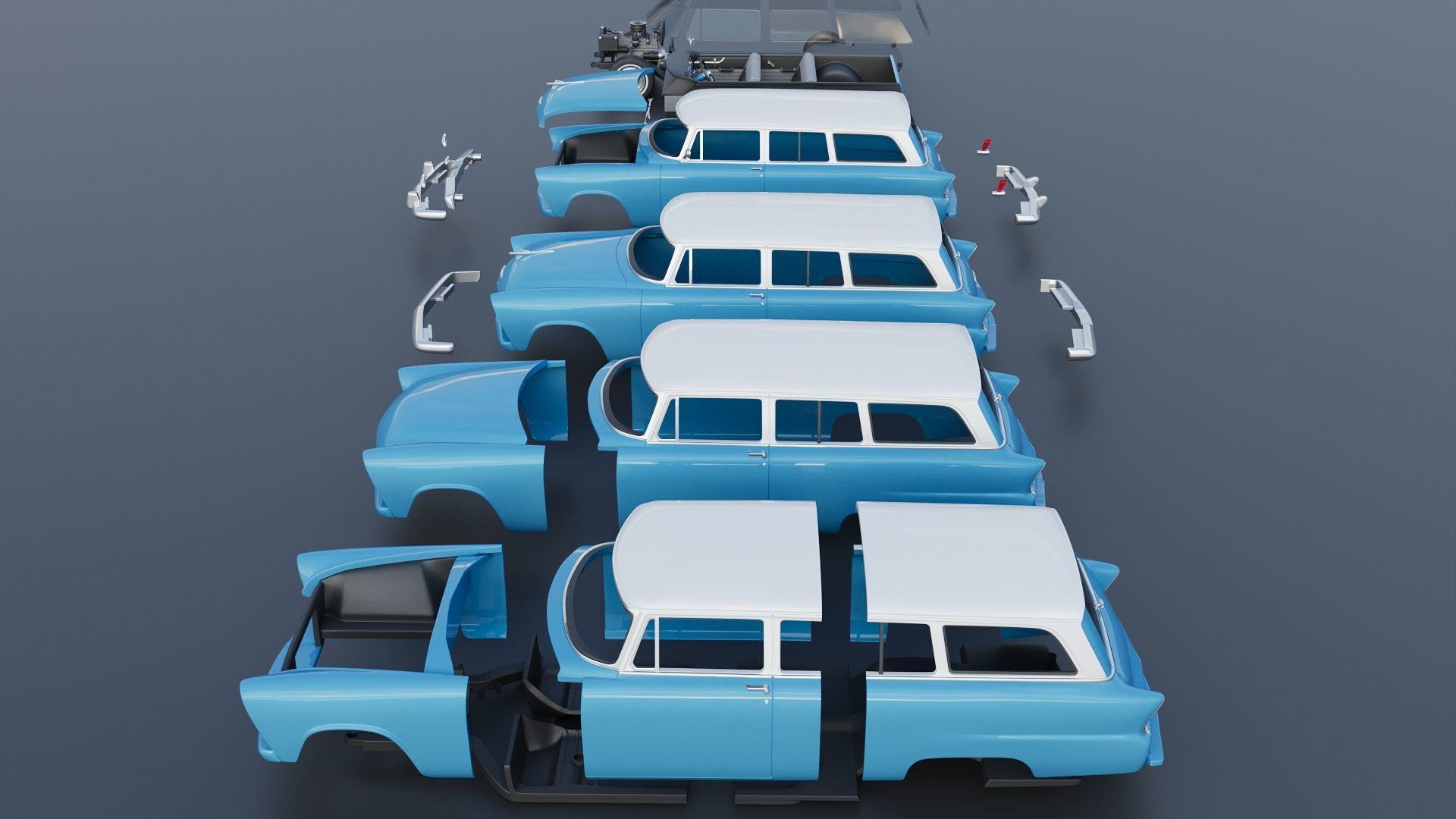 Plymouth Plaza 2 Door Suburban 1955 3D print model_16