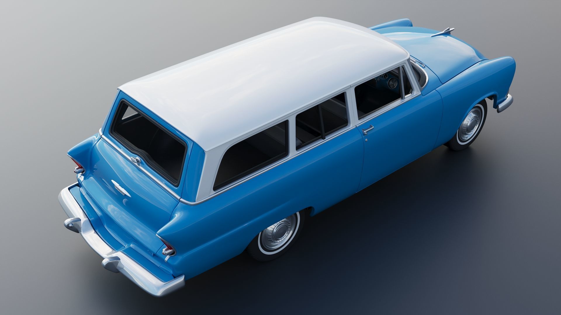 Plymouth Plaza 2 Door Suburban 1955 3D print model_7