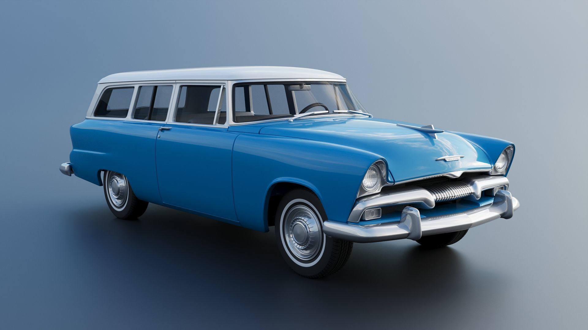 Plymouth Plaza 2 Door Suburban 1955 3D print model_9