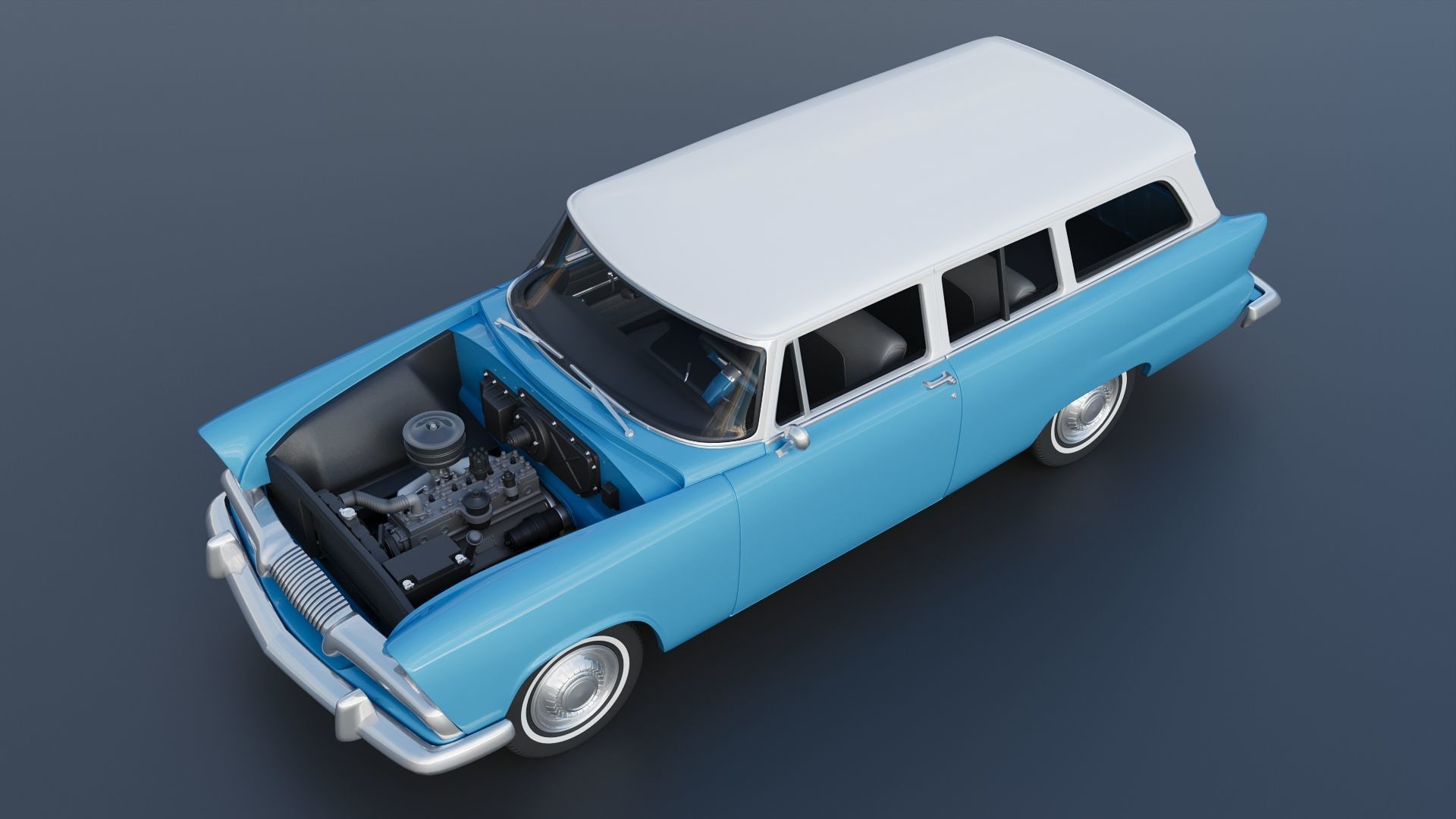 Plymouth Plaza 2 Door Suburban 1955 3D print model_13