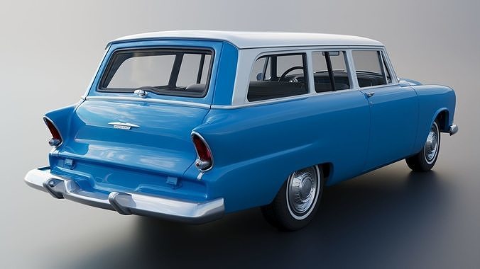 Plymouth Plaza 2 Door Suburban 1955 3D print model 7