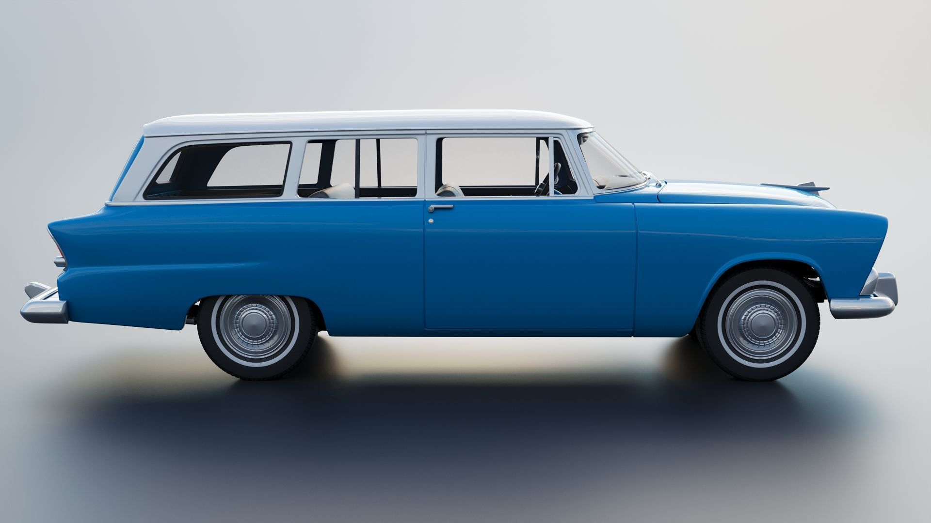 Plymouth Plaza 2 Door Suburban 1955 3D print model_8