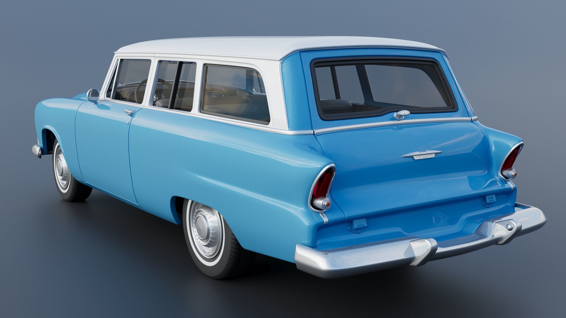Plymouth Plaza 2 Door Suburban 1955 3D print model_4