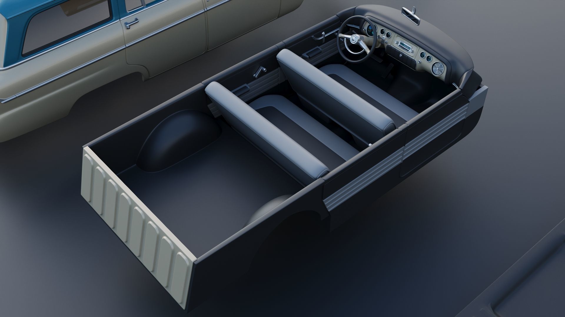 Plymouth Belvedere 4 Door Suburban 1955 3D print model_24