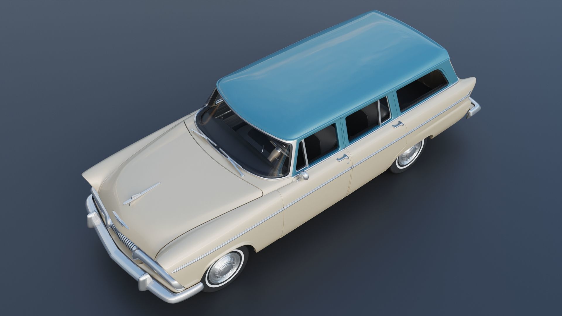 Plymouth Belvedere 4 Door Suburban 1955 3D print model_12