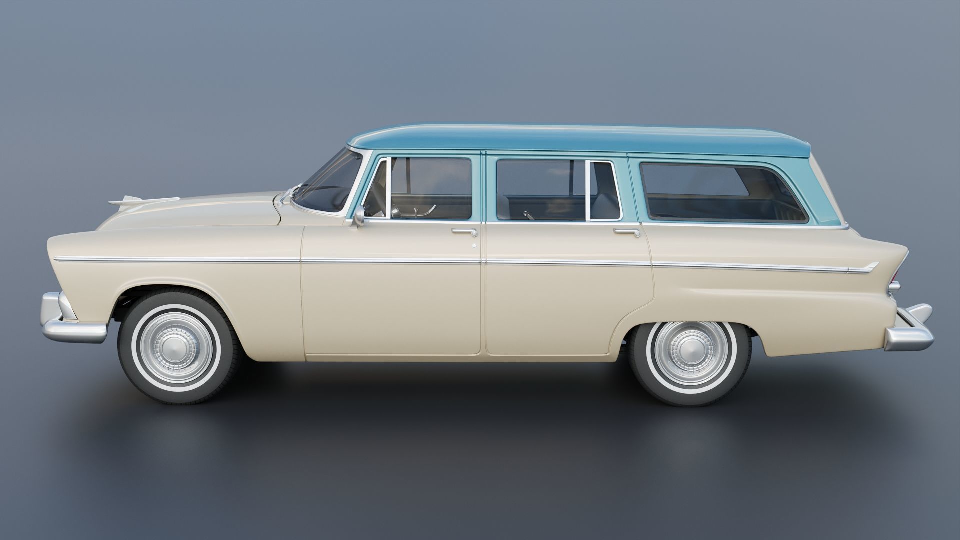 Plymouth Belvedere 4 Door Suburban 1955 3D print model_3