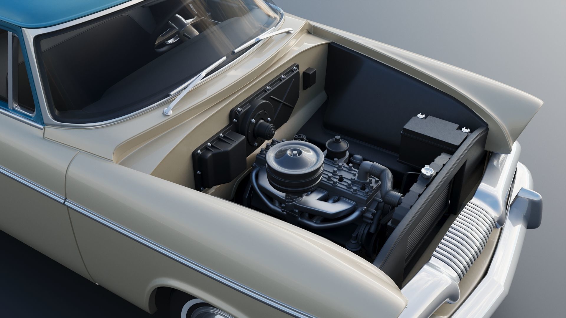 Plymouth Belvedere 4 Door Suburban 1955 3D print model_15