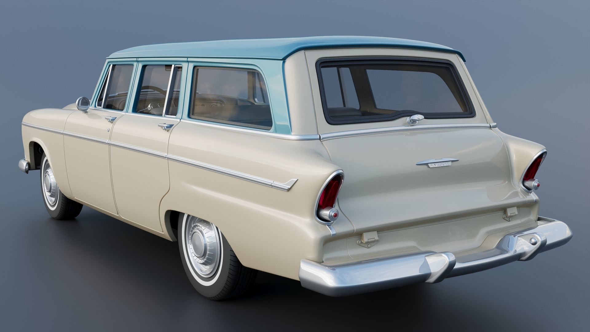 Plymouth Belvedere 4 Door Suburban 1955 3D print model_4