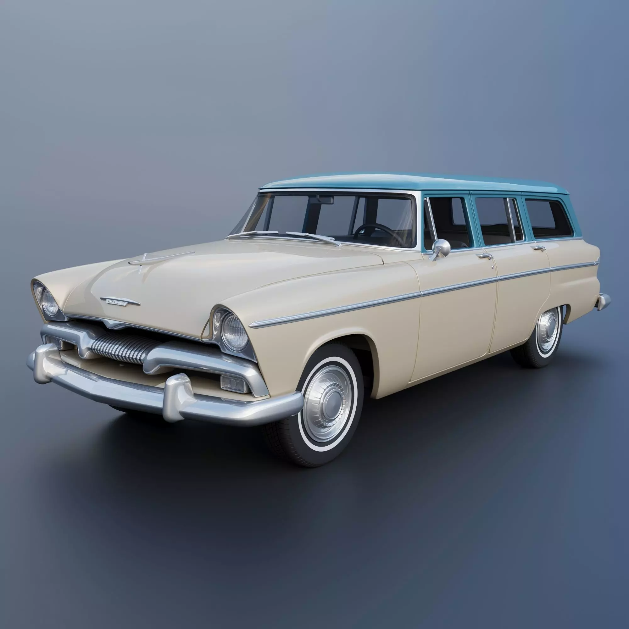Plymouth Belvedere 4 Door Suburban 1955 3D print model_0