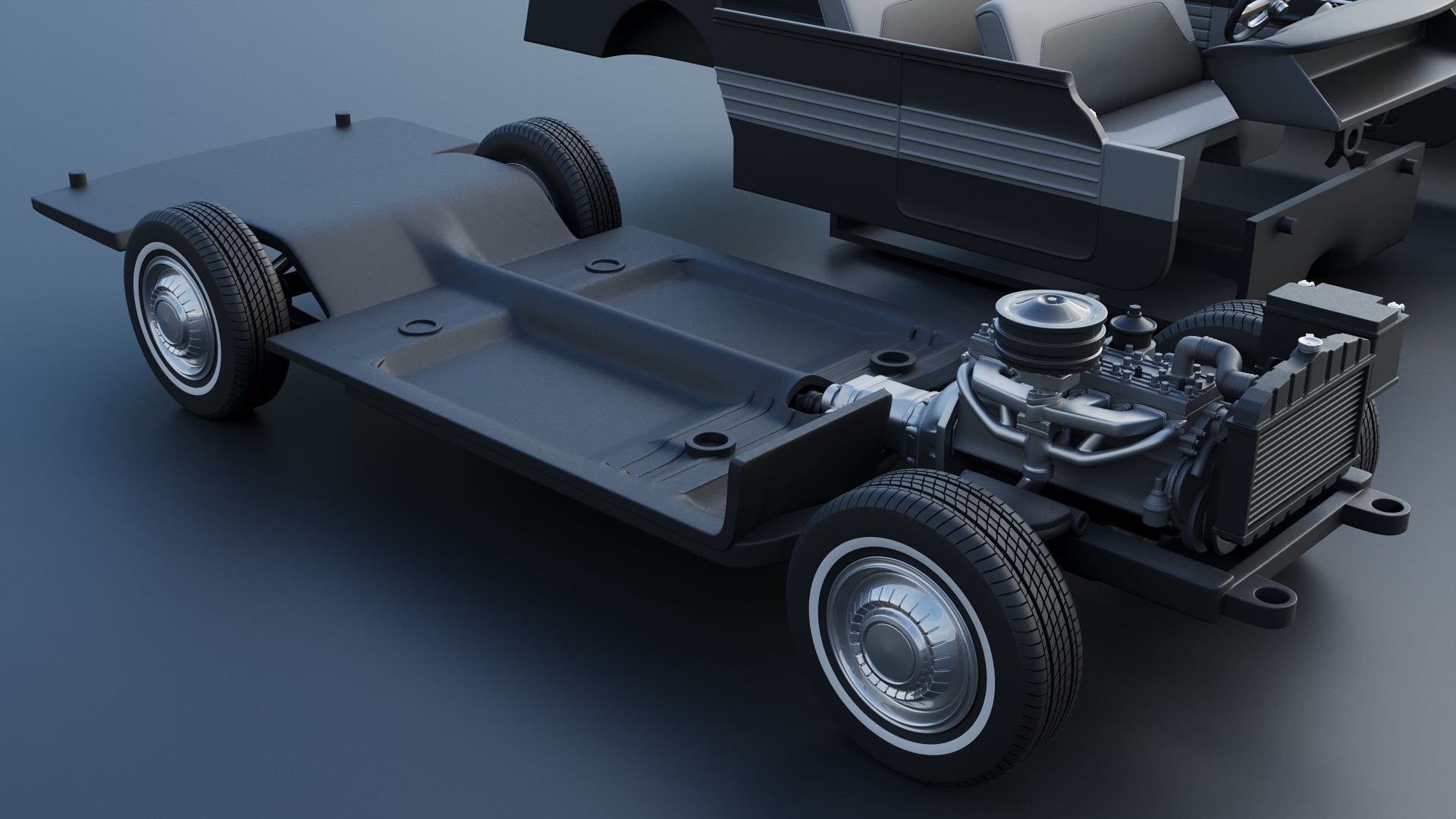 Plymouth Belvedere 4 Door Suburban 1955 3D print model_26