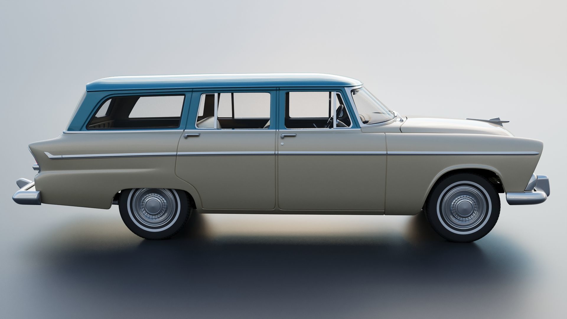 Plymouth Belvedere 4 Door Suburban 1955 3D print model_8