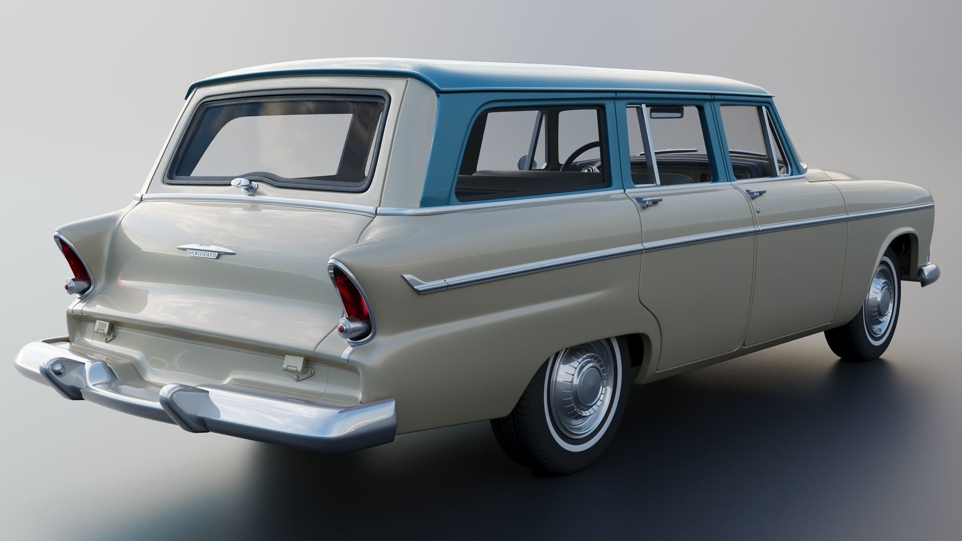 Plymouth Belvedere 4 Door Suburban 1955 3D print model_6