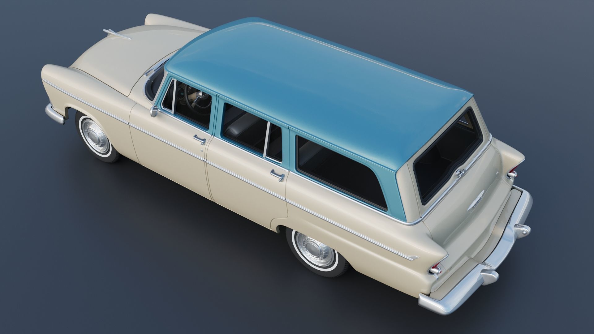 Plymouth Belvedere 4 Door Suburban 1955 3D print model_5