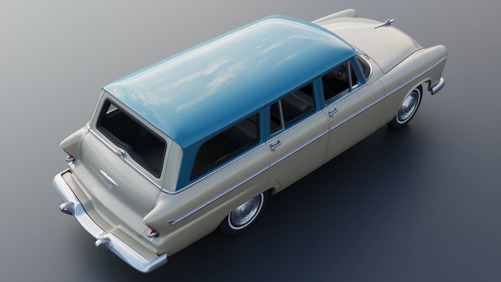 Plymouth Belvedere 4 Door Suburban 1955 3D print model_7