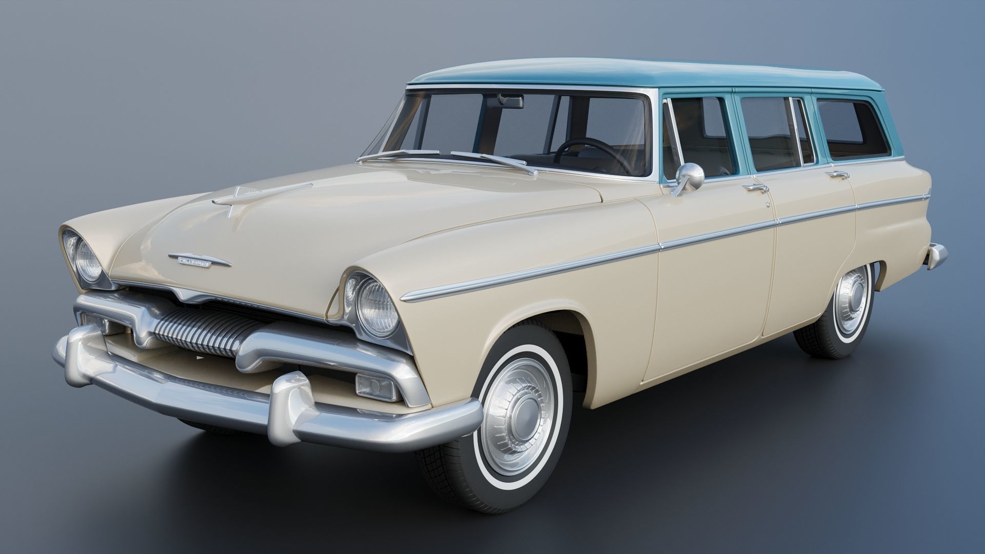 Plymouth Belvedere 4 Door Suburban 1955 3D print model_2