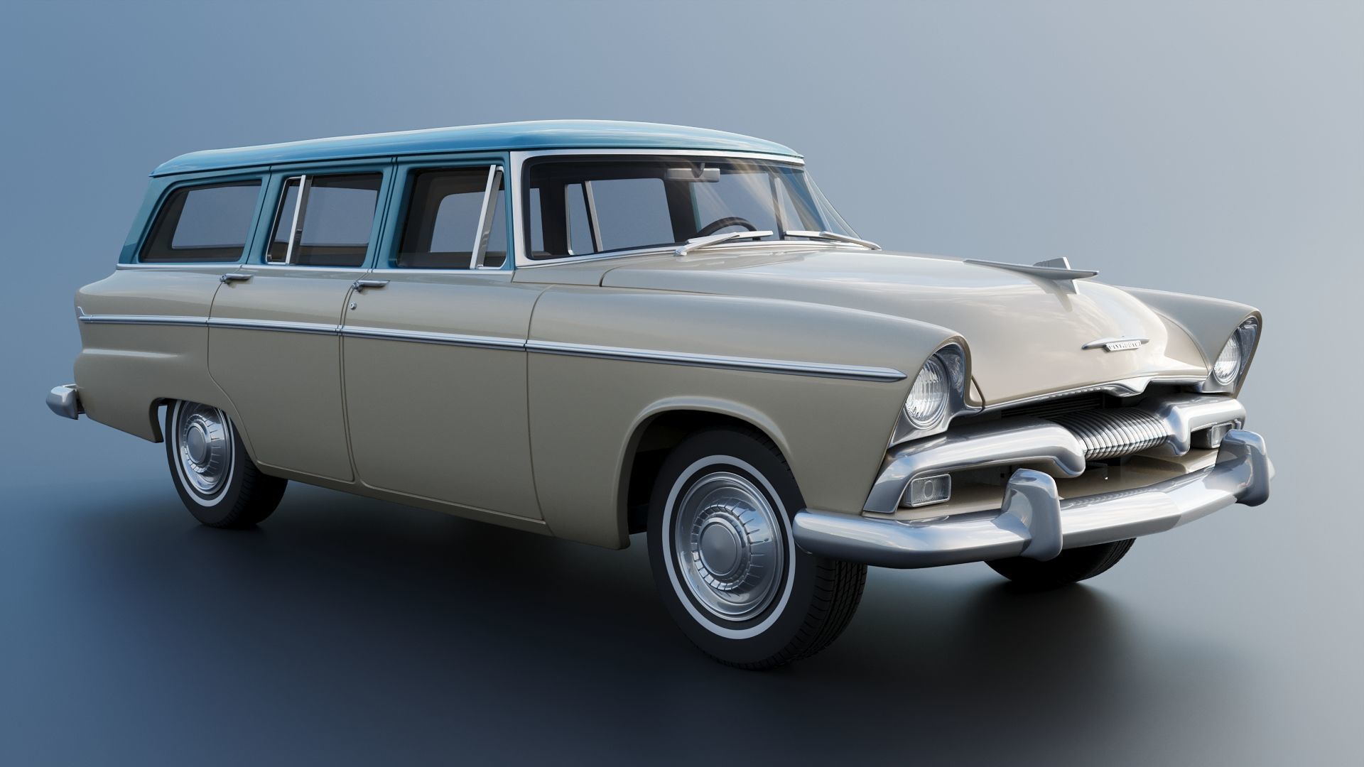 Plymouth Belvedere 4 Door Suburban 1955 3D print model_9