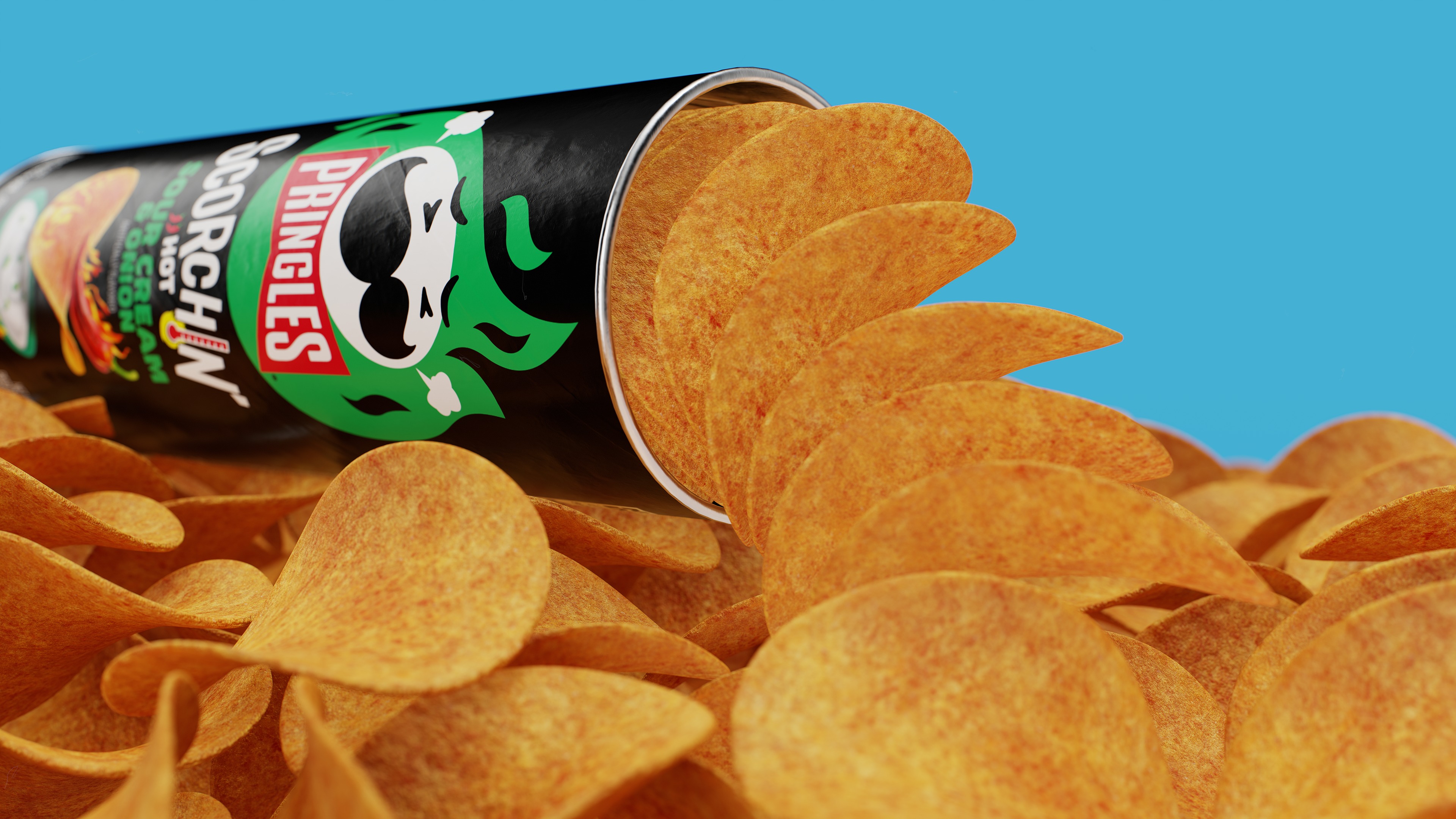 Pringles Scorchin - Sour Cream and Onion Low-poly 3D model_7