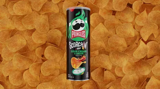 Pringles Scorchin - Sour Cream and Onion Low-poly 3D model