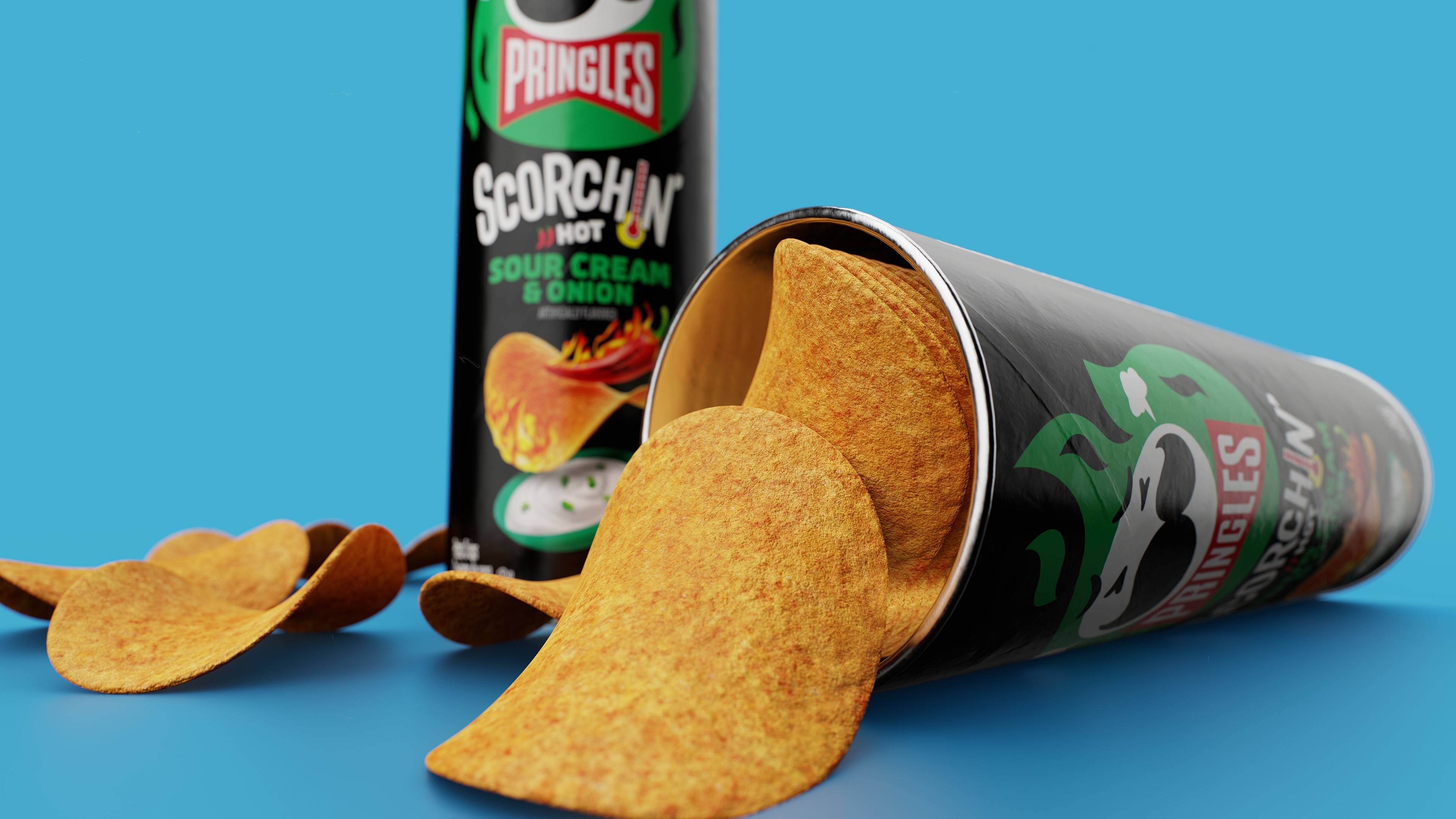 Pringles Scorchin - Sour Cream and Onion Low-poly 3D model_8
