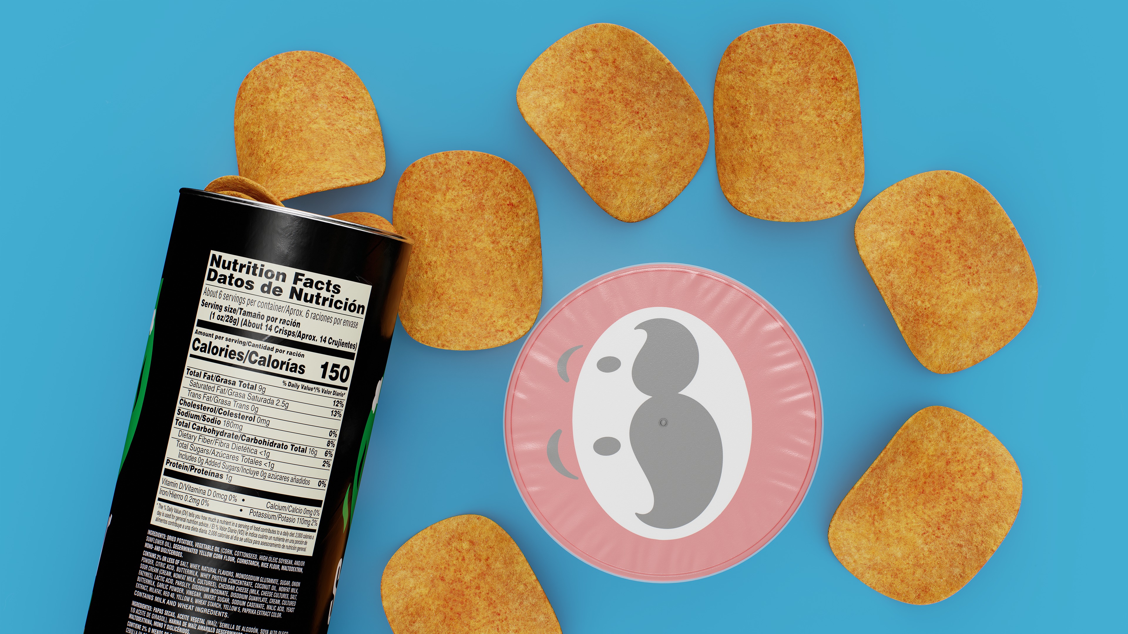 Pringles Scorchin - Sour Cream and Onion Low-poly 3D model_9