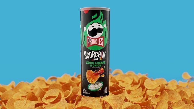 Pringles Scorchin - Sour Cream and Onion Low-poly 3D model 2