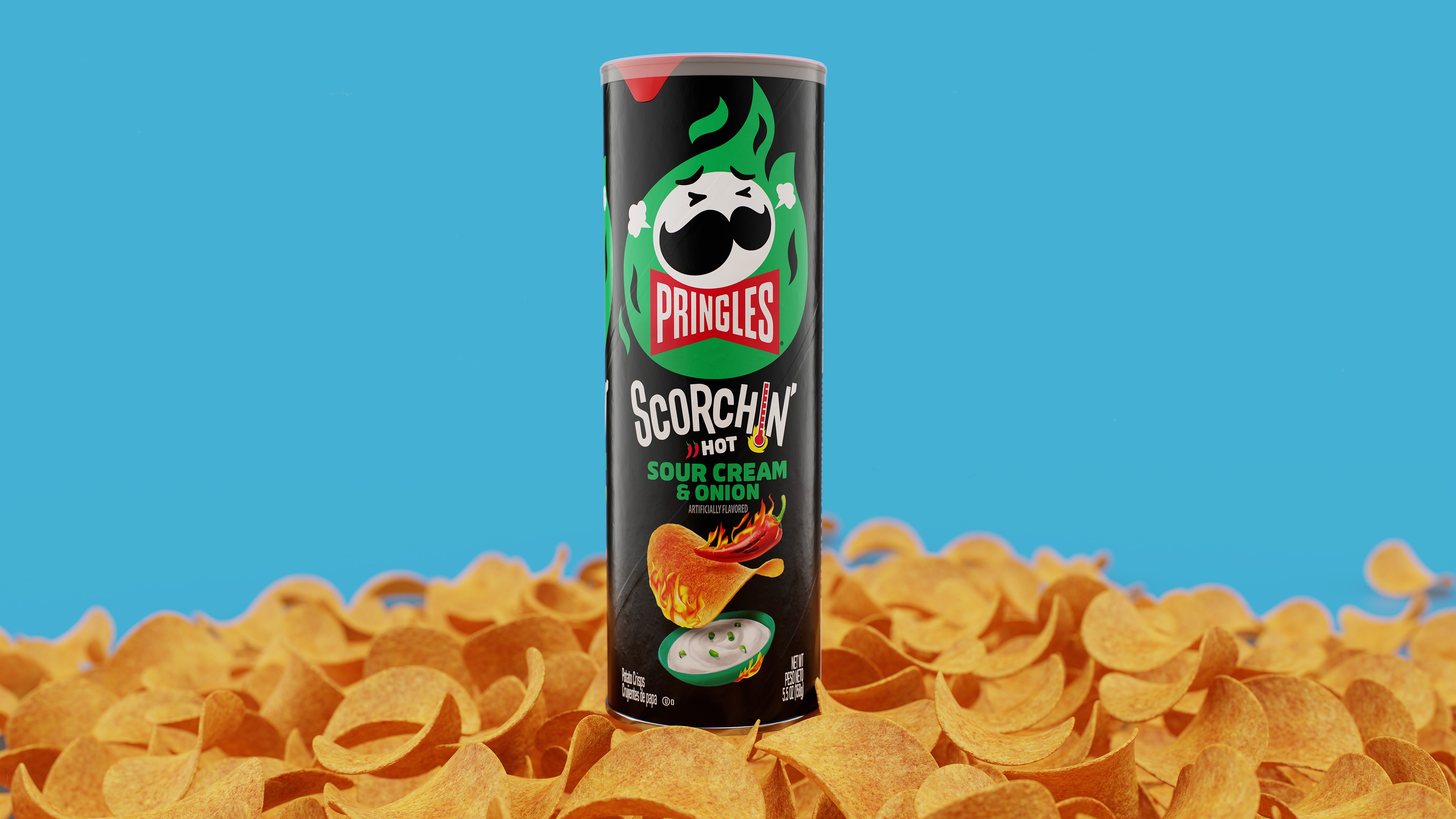 Pringles Scorchin - Sour Cream and Onion Low-poly 3D model_1