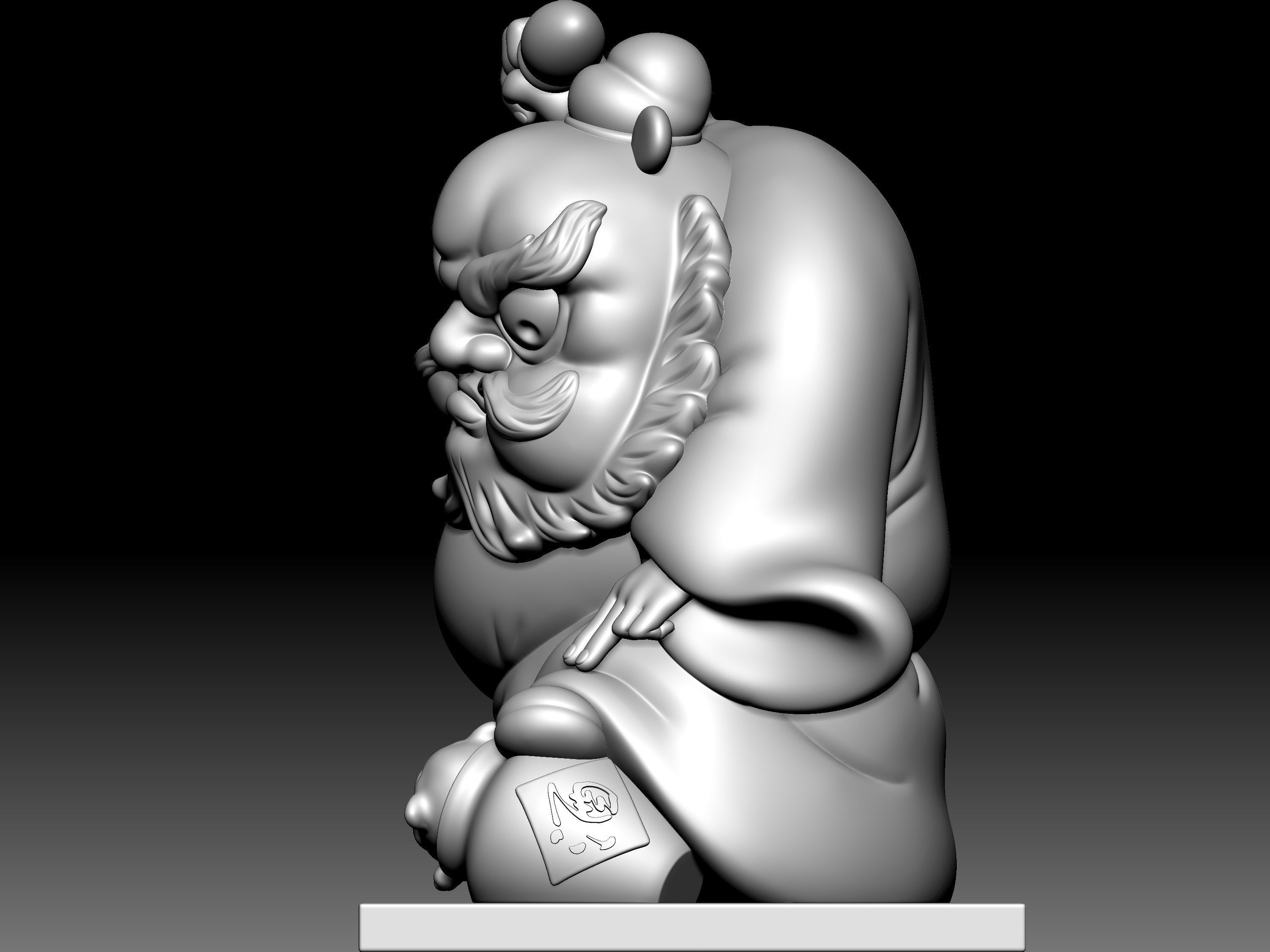 Zhong-Kui Statue 3D model_4