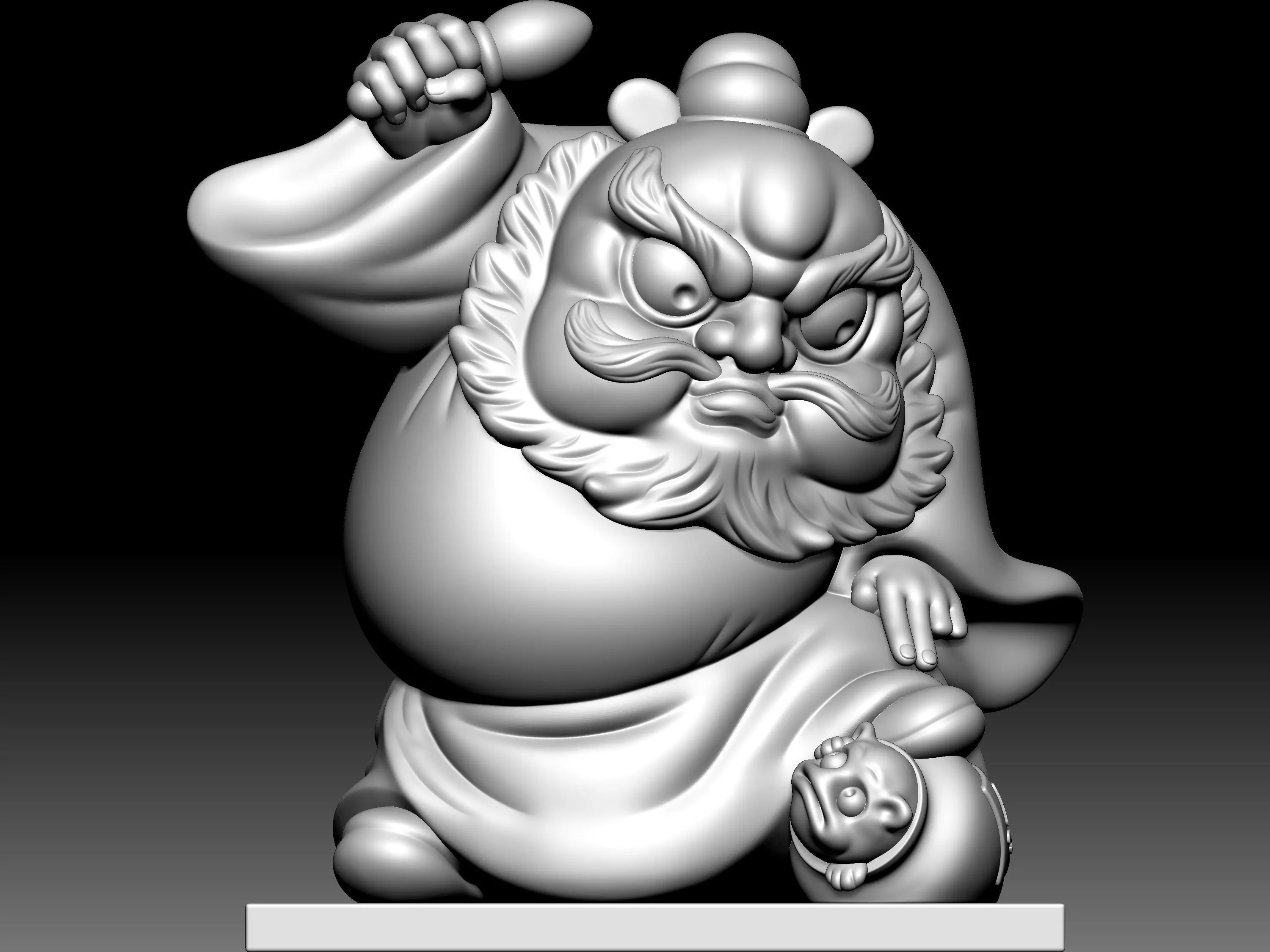 Zhong-Kui Statue 3D model_0