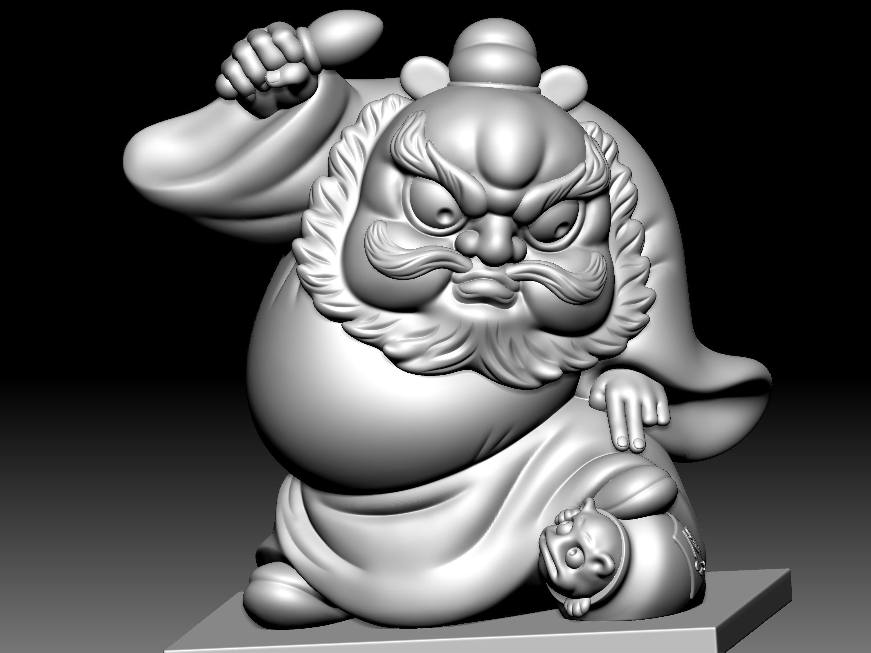 Zhong-Kui Statue 3D model_2