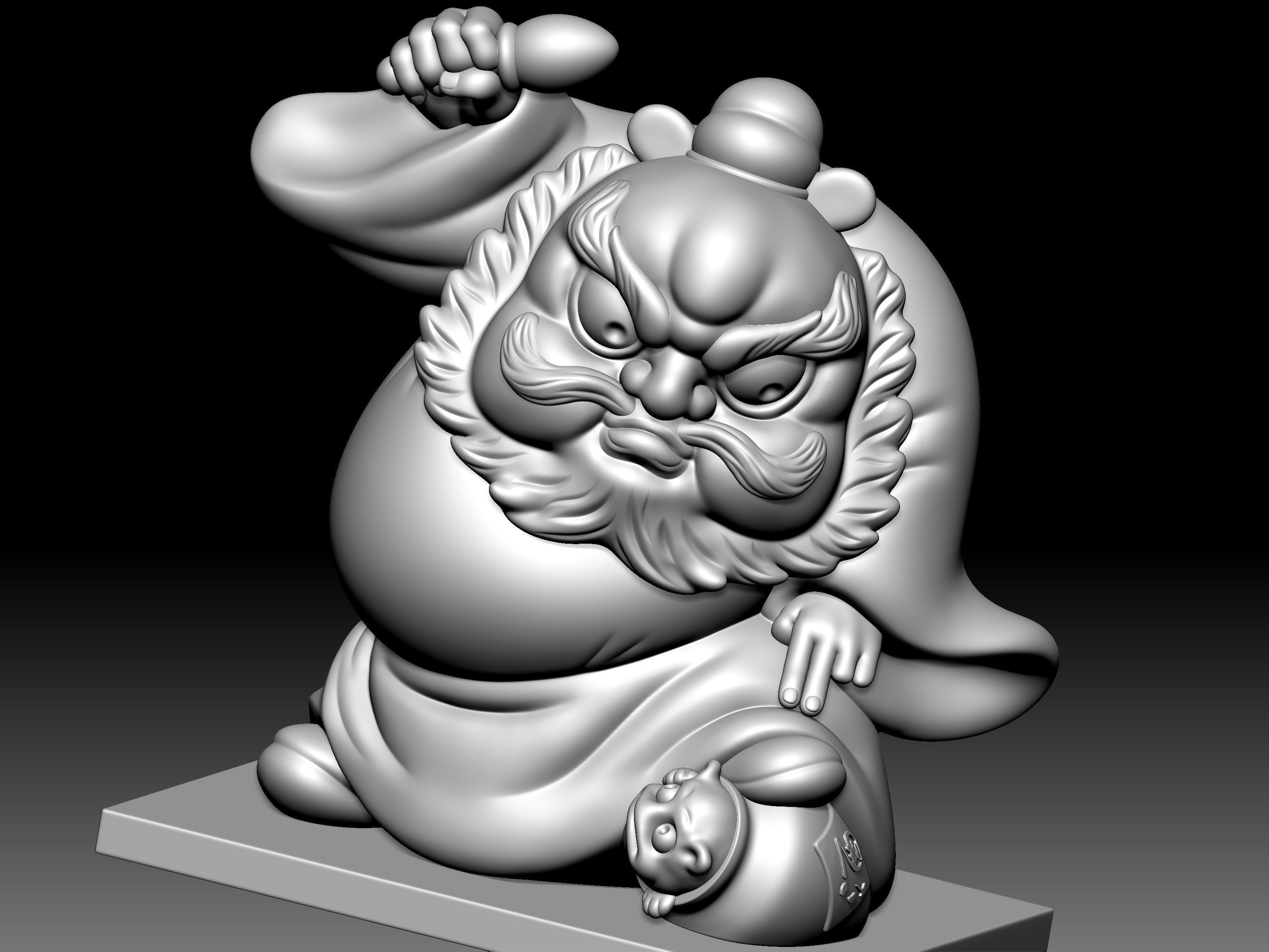 Zhong-Kui Statue 3D model_14