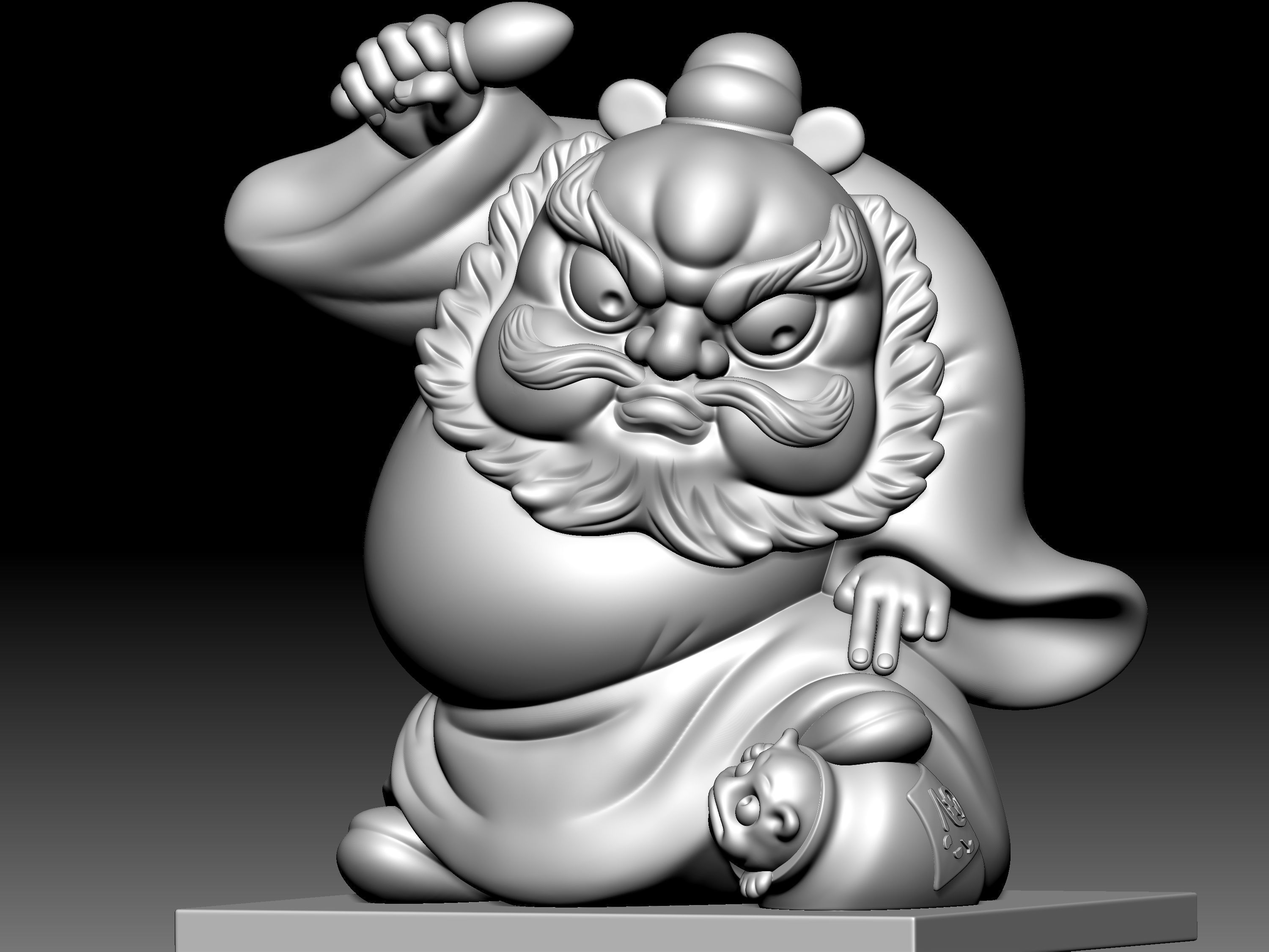 Zhong-Kui Statue 3D model_1
