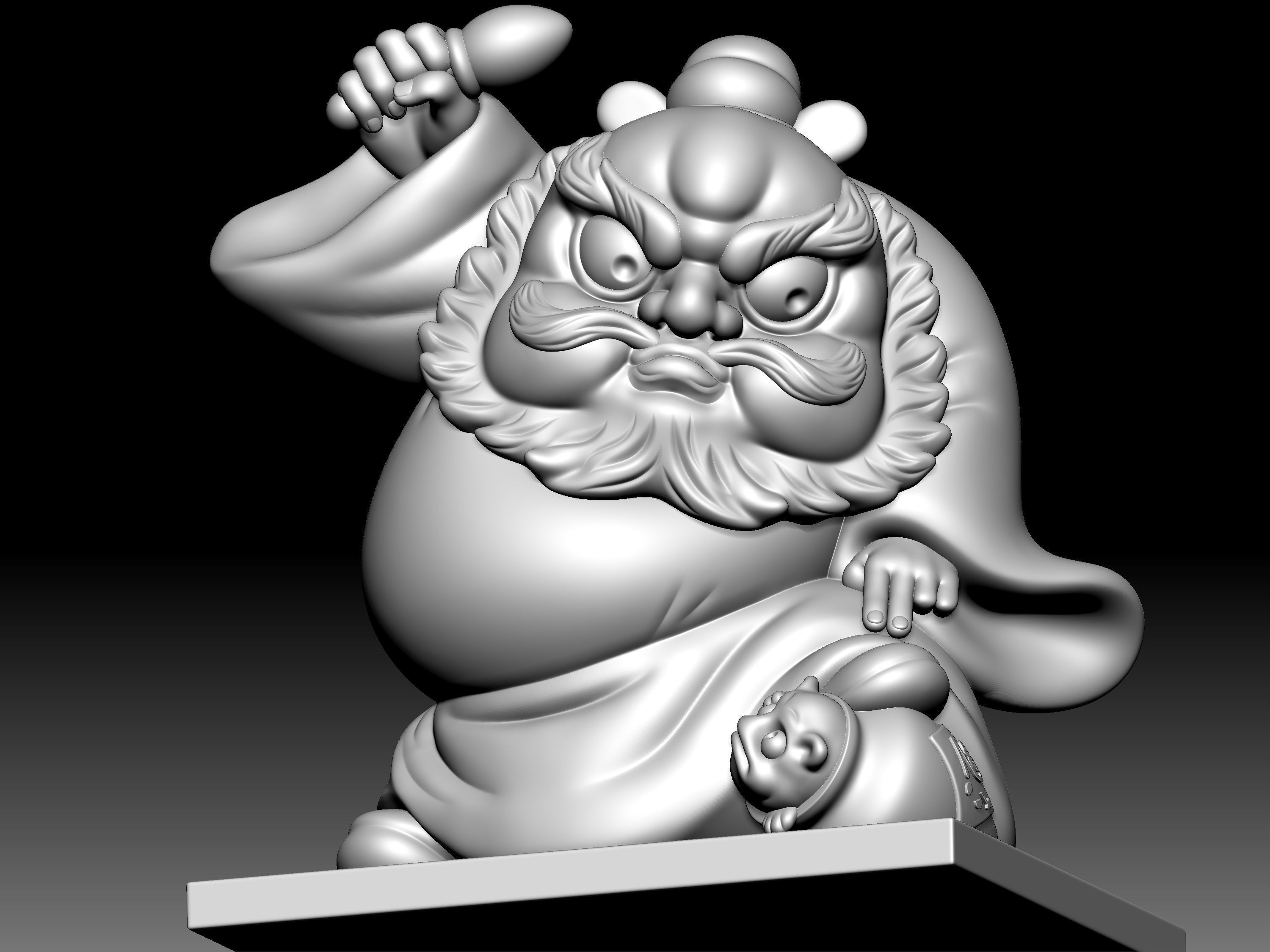Zhong-Kui Statue 3D model_10