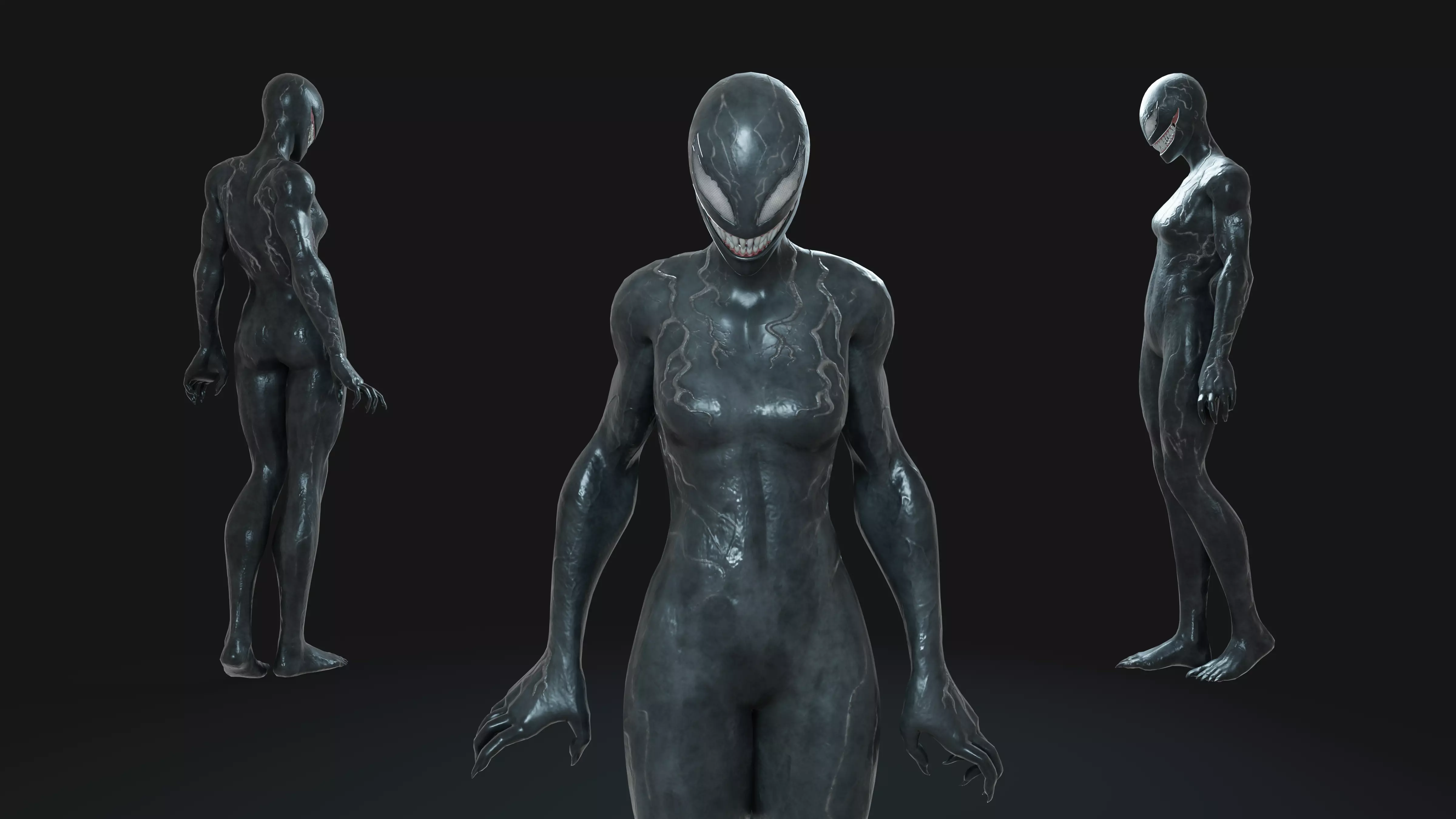 She-Venom Low-poly 3D model_0