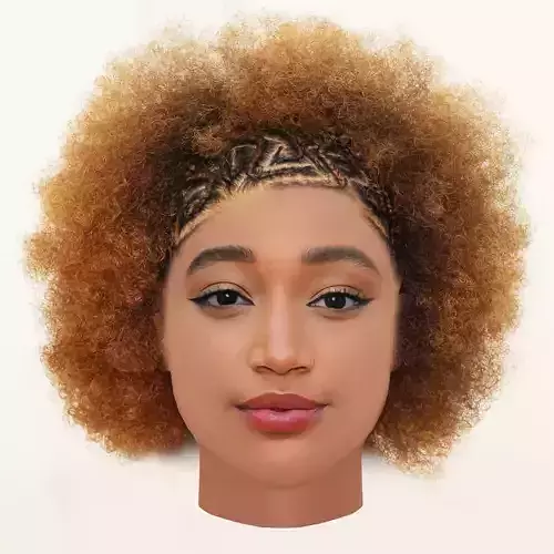 Amandla Stenberg Head - No Hair - Low poly head for game 