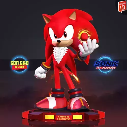 Red Sonic The Hedgehog 3D print model