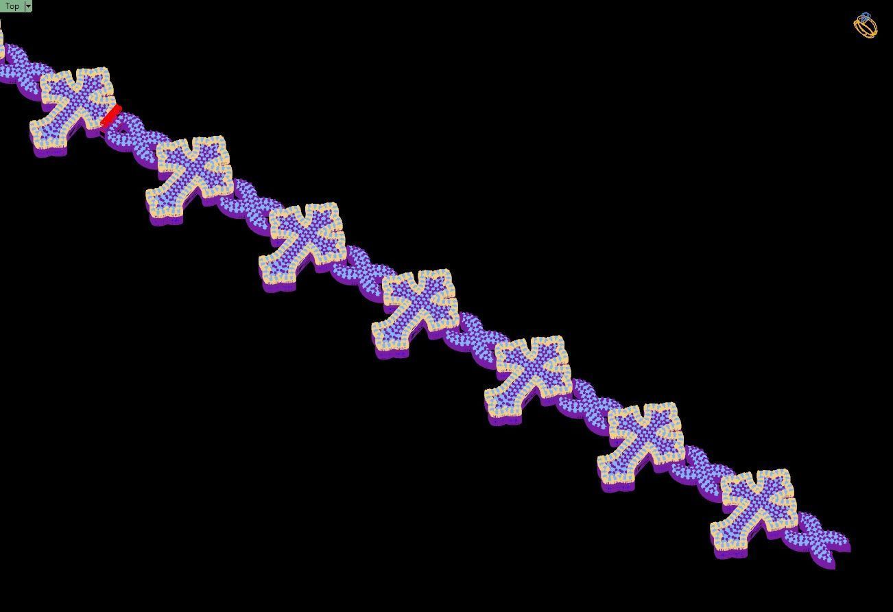 Custom Chrome Hearts Cross Infinity Diamond Link Bracelet 3D print model_15