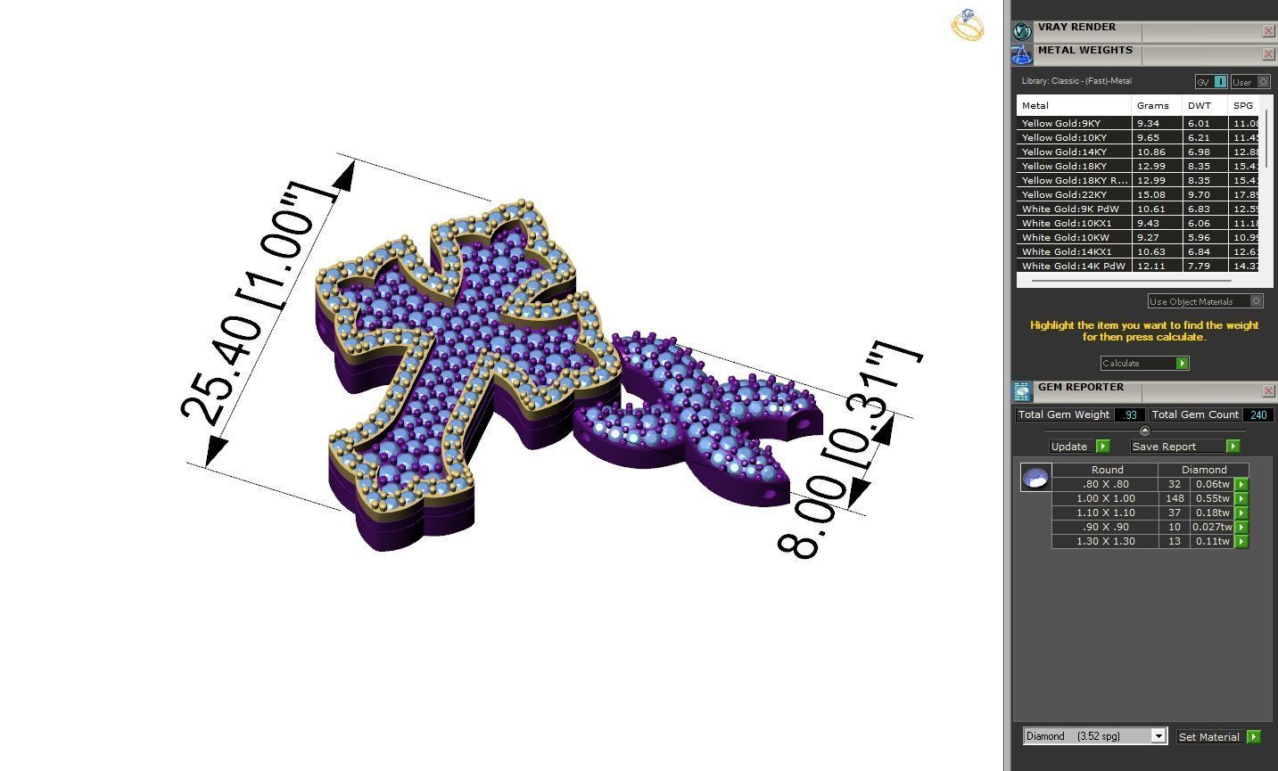 Custom Chrome Hearts Cross Infinity Diamond Link Bracelet 3D print model_13