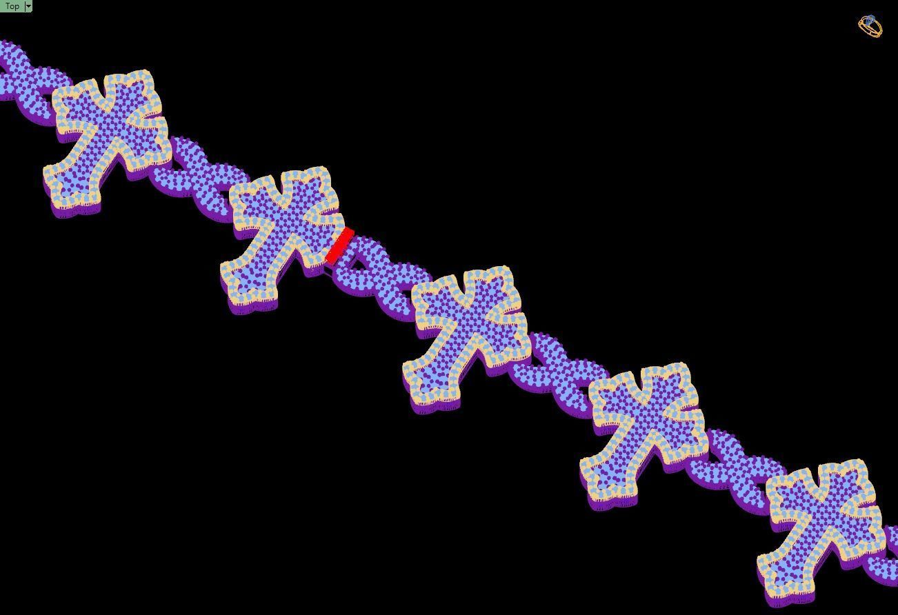 Custom Chrome Hearts Cross Infinity Diamond Link Bracelet 3D print model_16