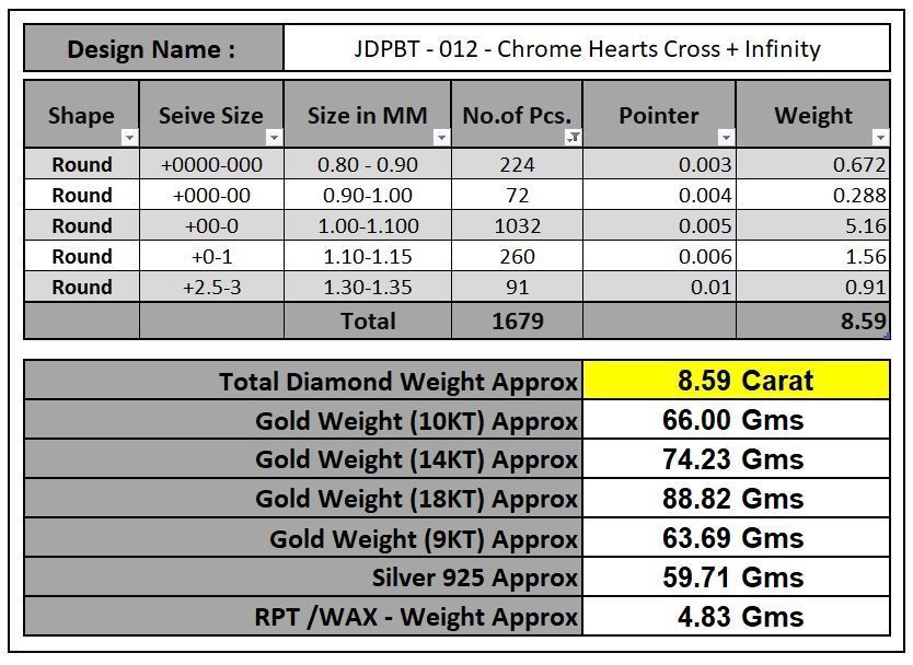 Custom Chrome Hearts Cross Infinity Diamond Link Bracelet 3D print model_19