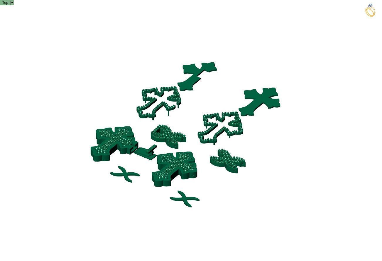 Custom Chrome Hearts Cross Infinity Diamond Link Bracelet 3D print model_12